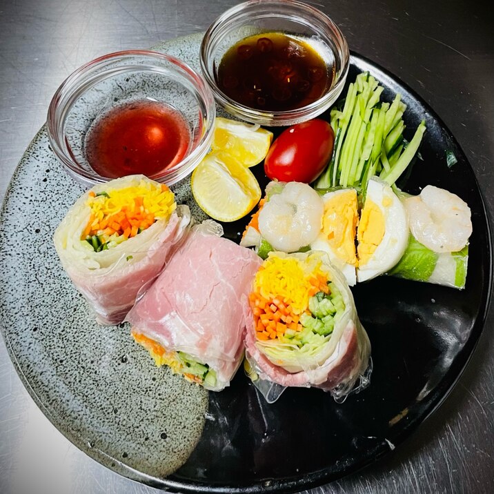 お家にある具材で♪生春巻き